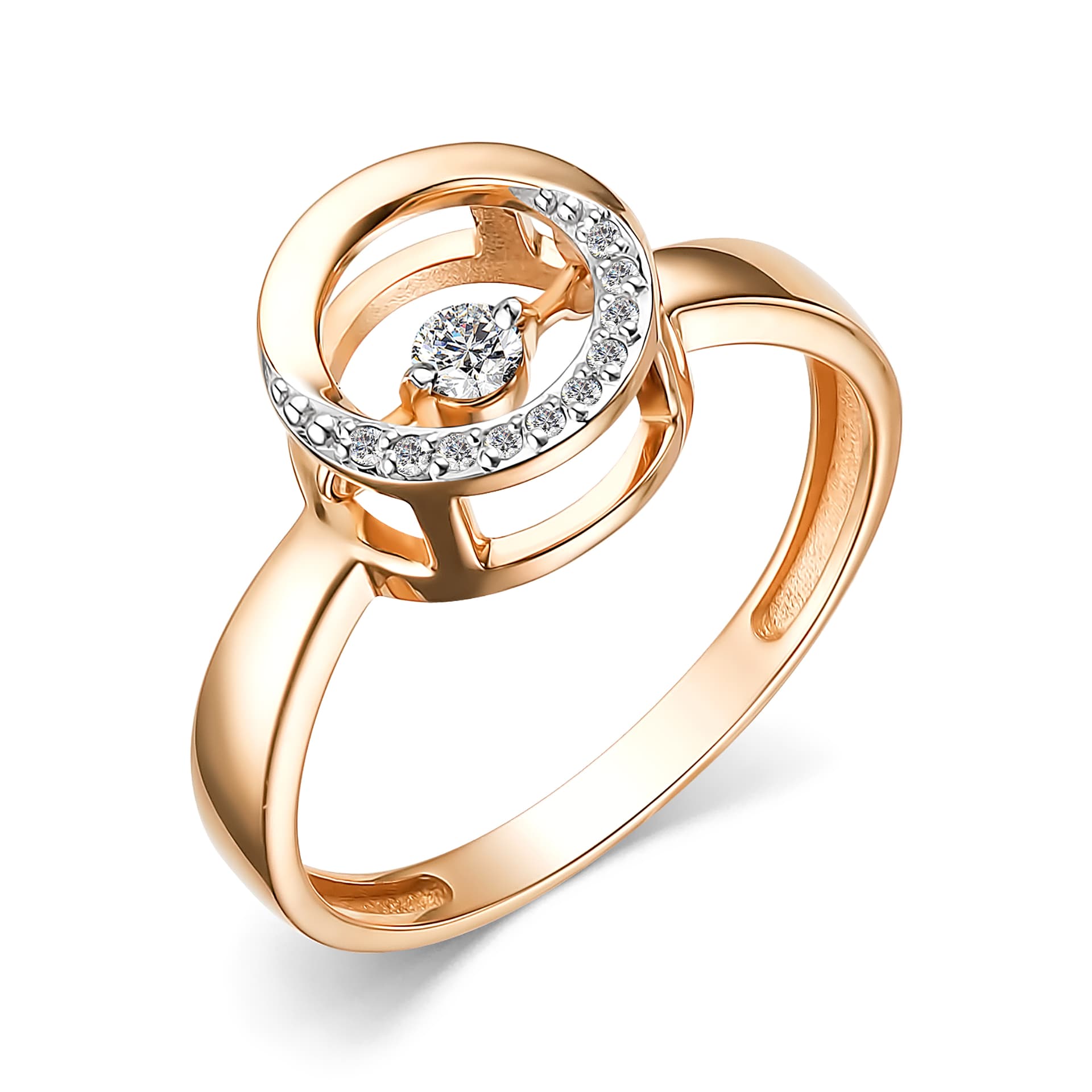 Кольцо из золота 585 с бриллиантом