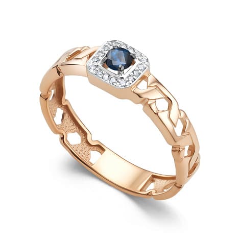 Кольцо из золота 585 с сапфирами