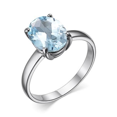Кольцо из серебра 925 с топазами sky blue