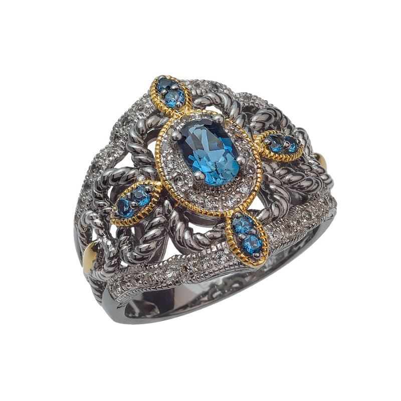 Кольцо из серебра 925 с топазом