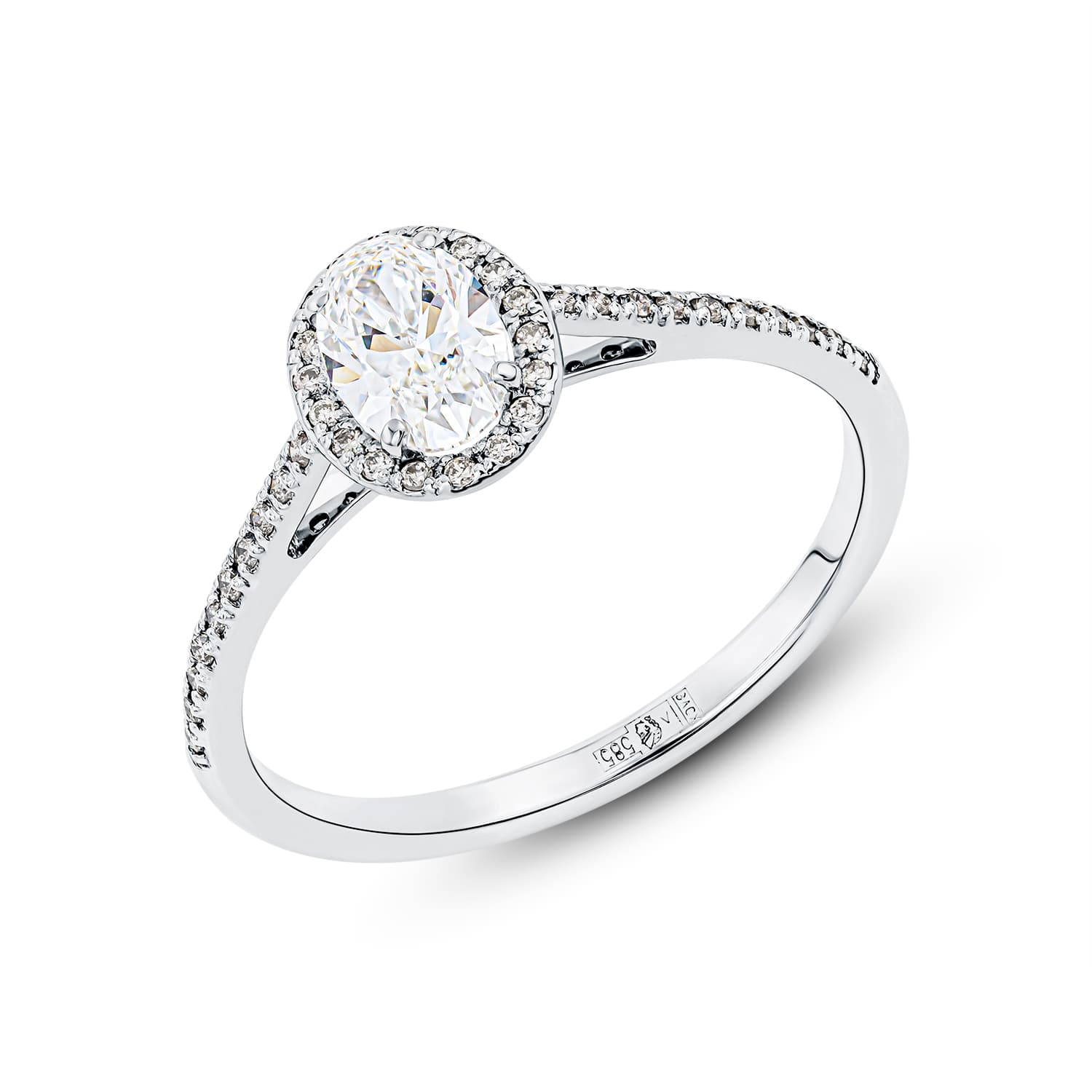 Кольцо из золота 585 с выращенным бриллиантом