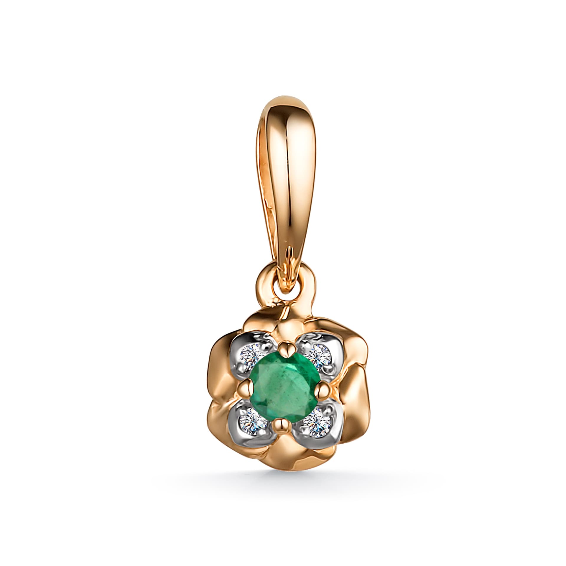 Подвеска из золота 585 с изумрудами