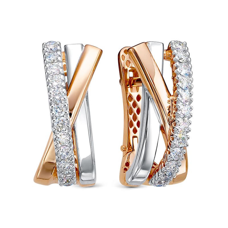 Серьги из золота 585 с бриллиантом