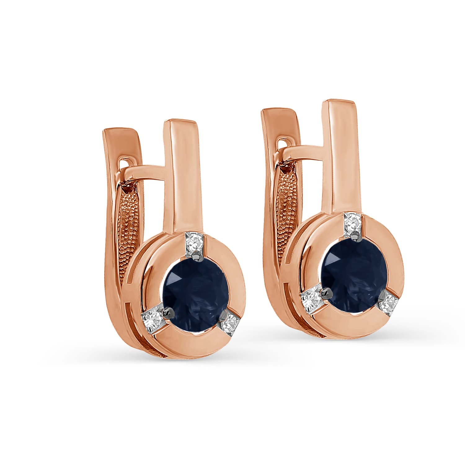 Серьги из золота 585 с сапфиром
