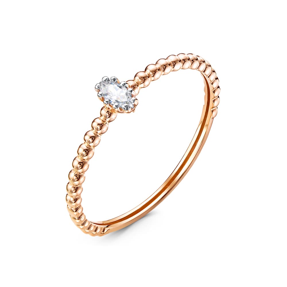 Кольцо из золота 585 с фианитами