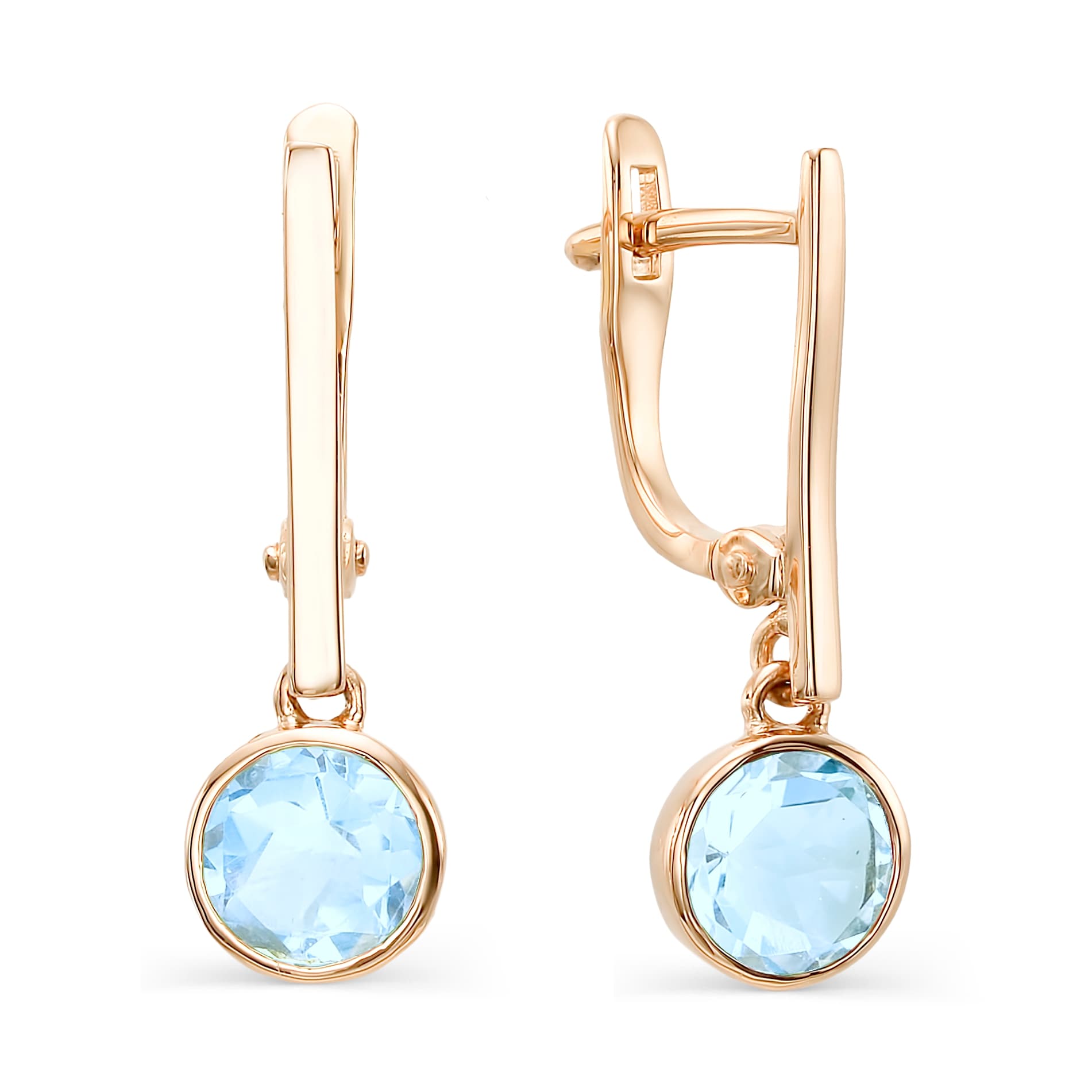 Серьги из золота 585 с  топазом