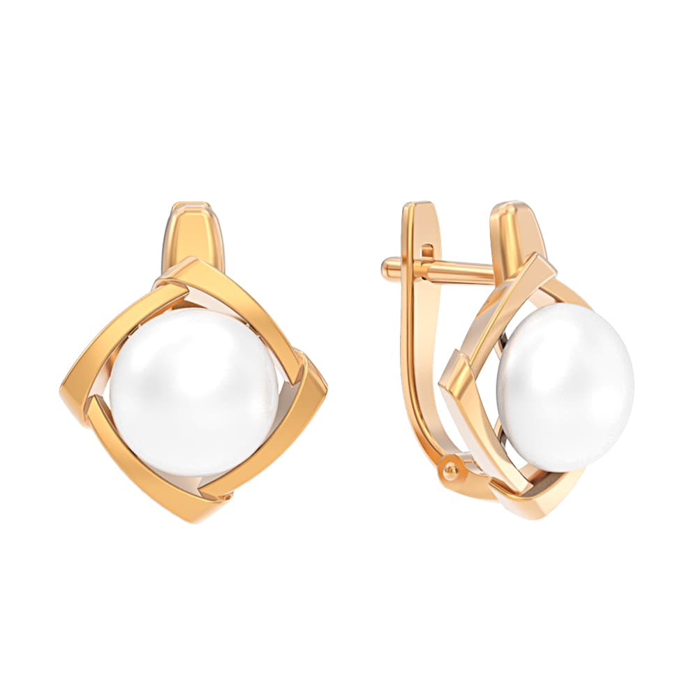 Серьги из золота 585 с жемчугом