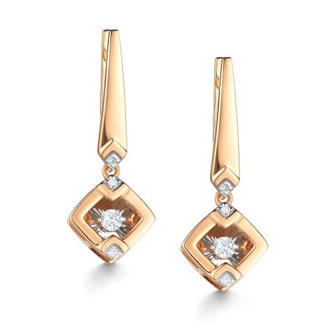 Серьги из золота 585 с бриллиантами
