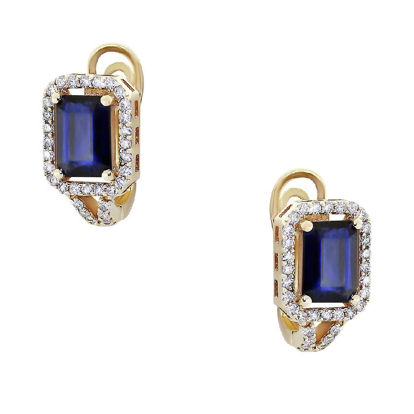 Серьги из золота 585 с сапфирами