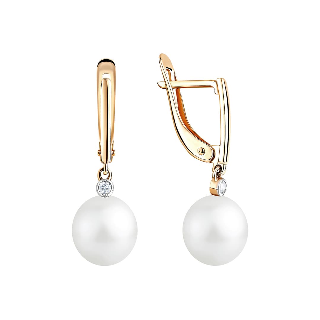 Серьги из золота 585 с жемчугом