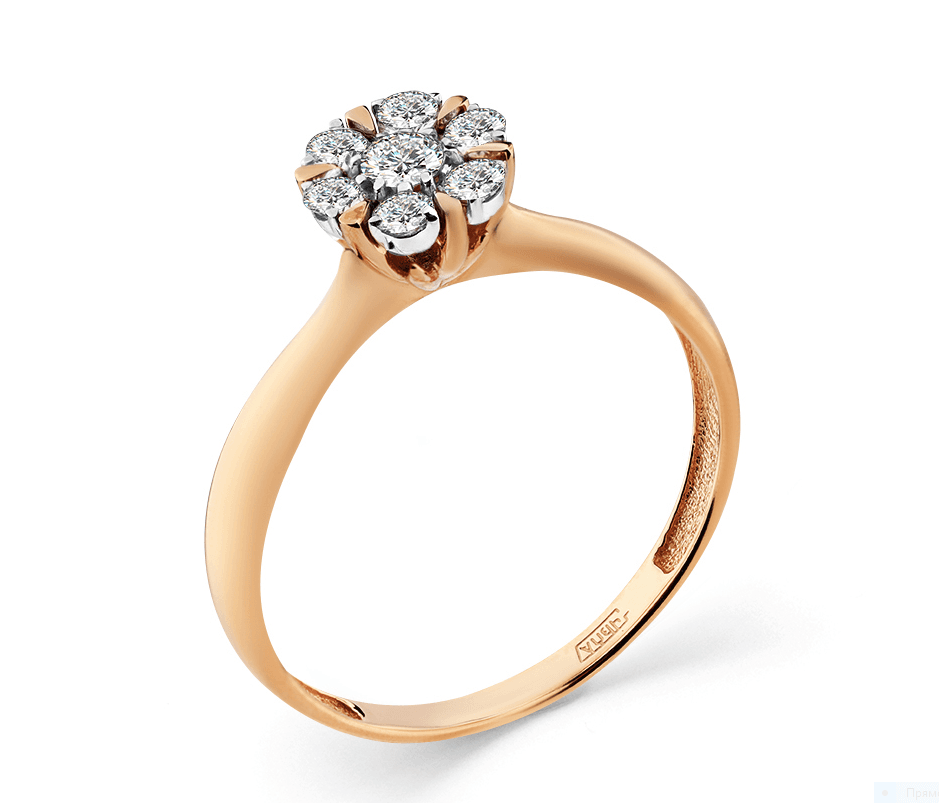 Кольцо из золота 585 с бриллиантом