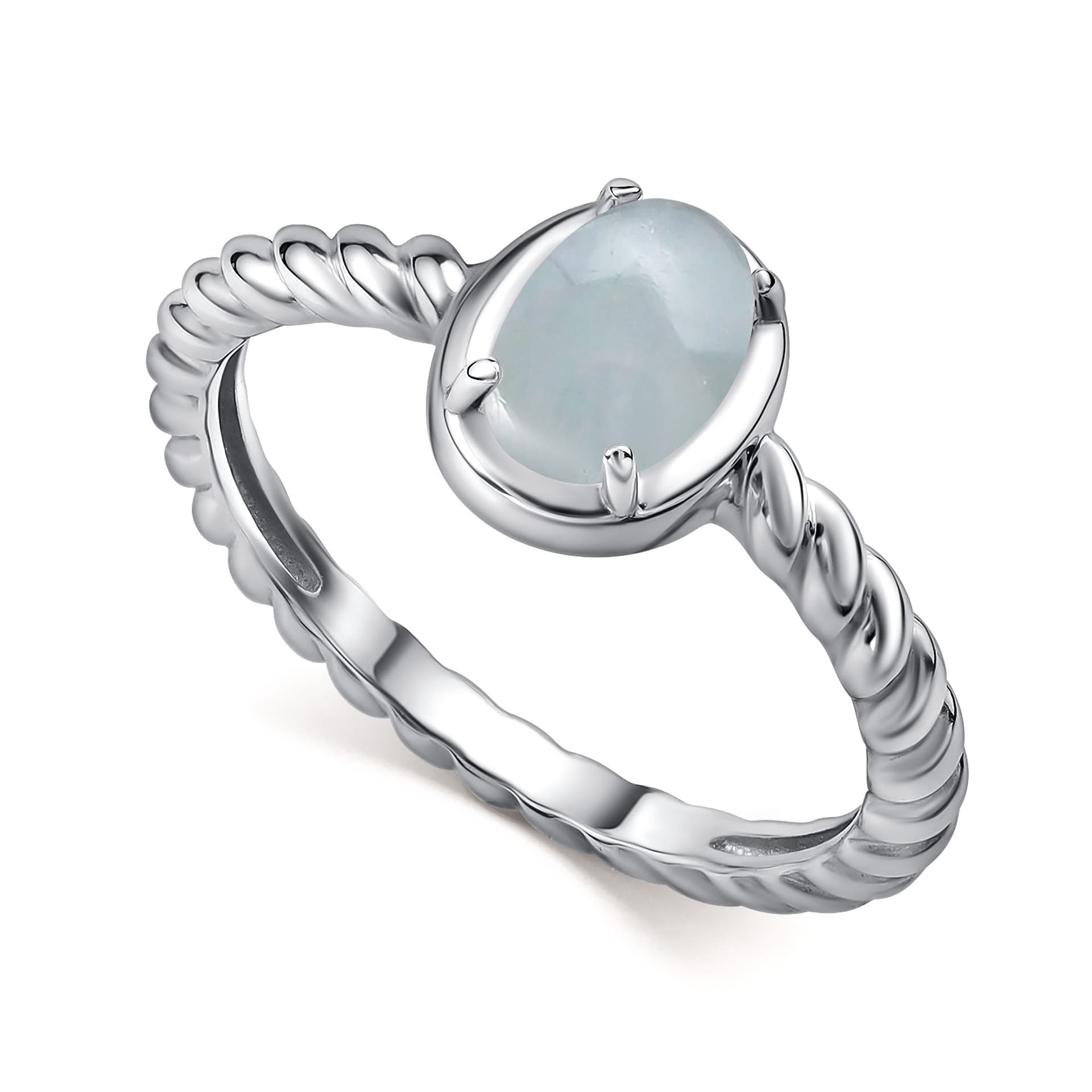 Кольцо из серебра 925 с аквамаринами