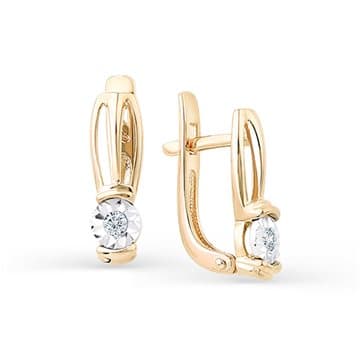 Серьги из золота 585 с бриллиантами