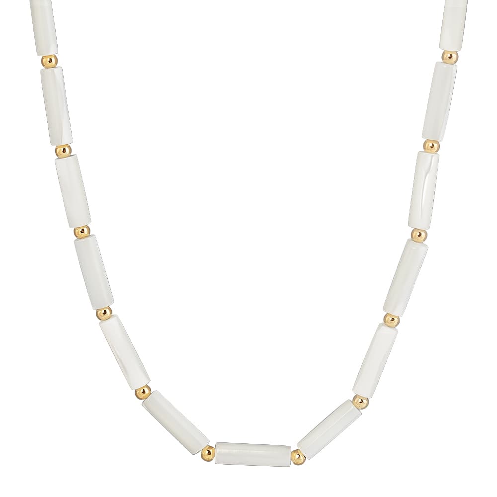 Колье из стали с перламутром