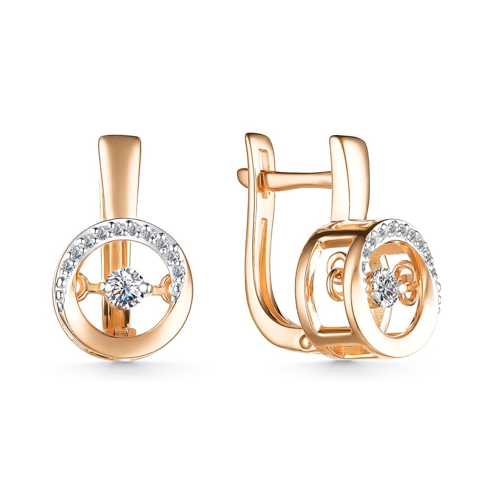 Серьги из золота 585 с бриллиантом