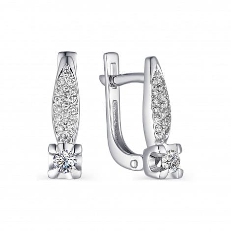 Серьги из золота 585 с бриллиантами
