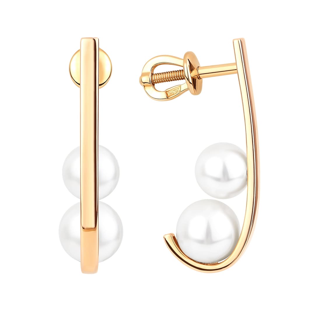 Серьги из золота 585 с жемчугом