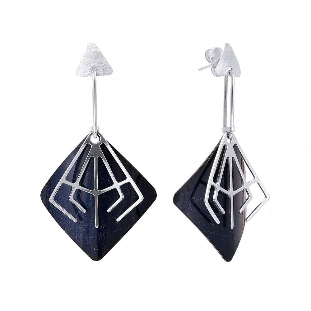 Серьги из серебра 925 с эмалью