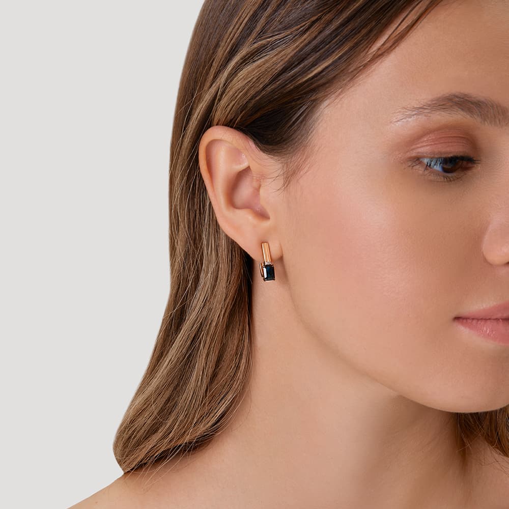 Серьги из золота 585 с сапфиром