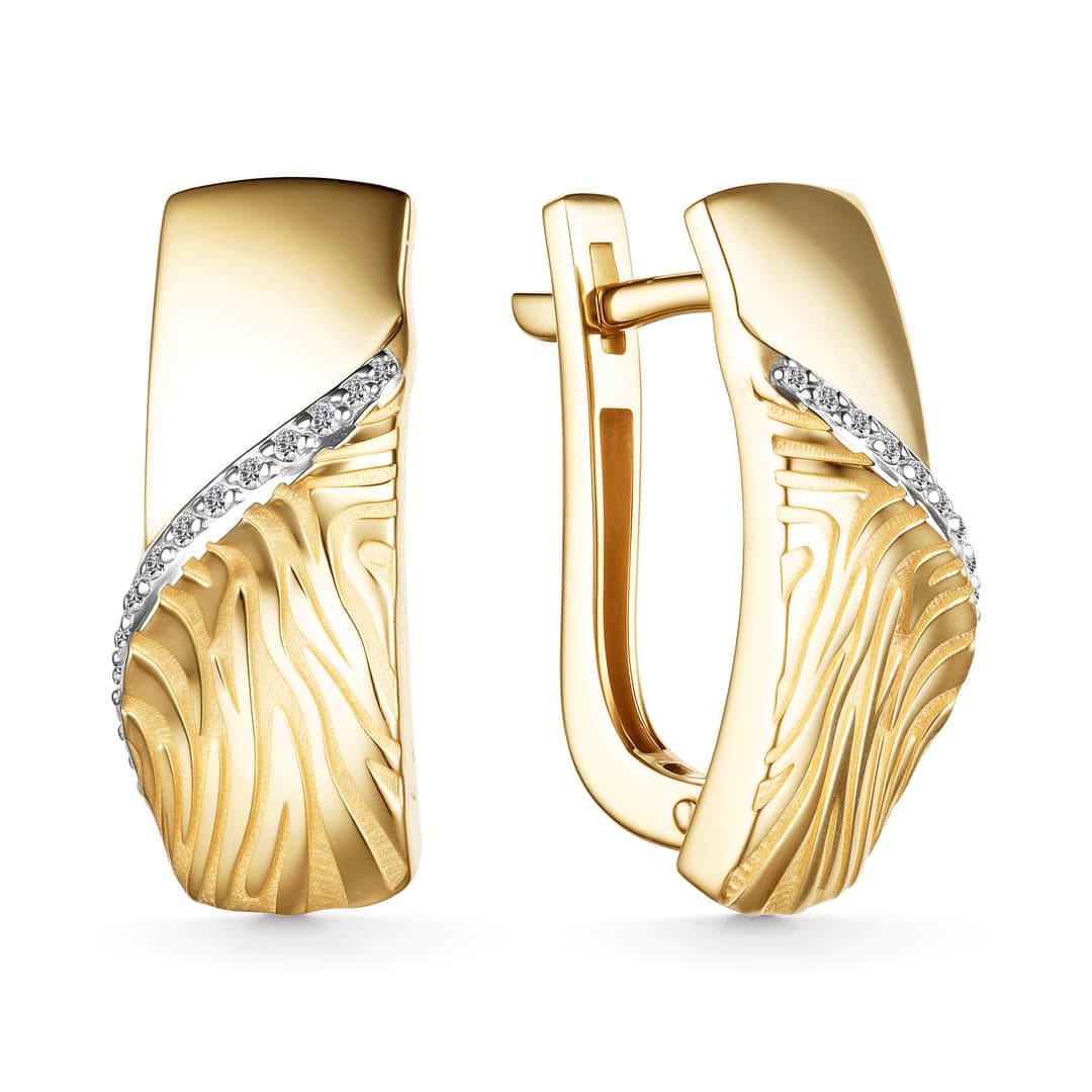 Серьги из золота 585 с бриллиантами