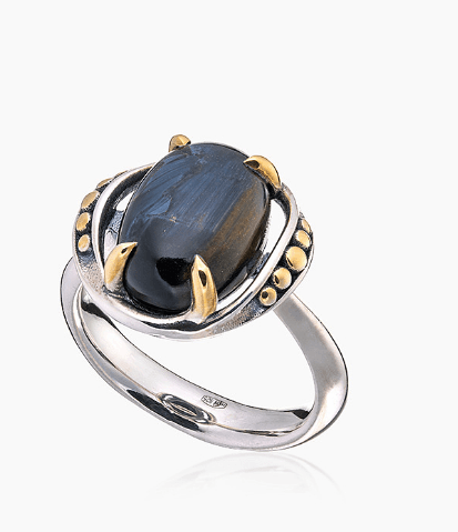 Кольцо из серебра 925 с  питерсит