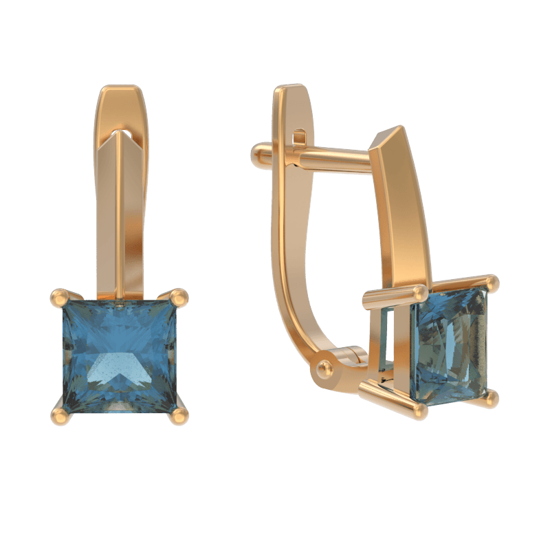 Серьги из золота 585 с топазами london