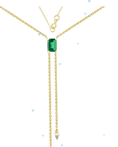 Колье из золота 585 с изумрудами