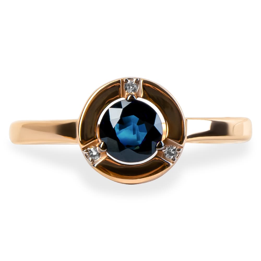 Кольцо из золота 585 с сапфиром