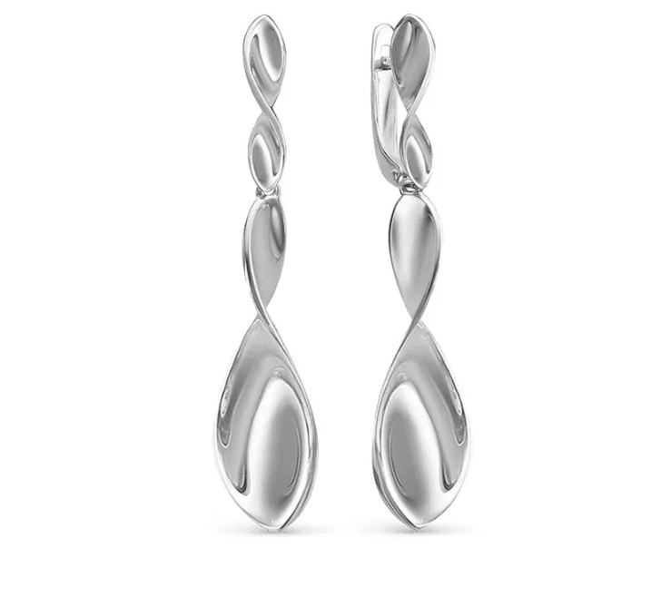 Серьги из серебра 925 без вставки