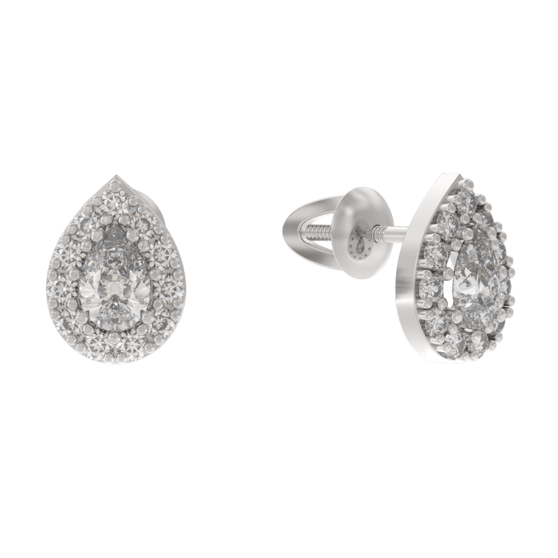 Серьги из серебра 925 с фианитами