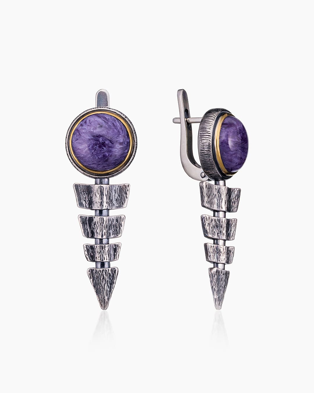 Серьги из серебра 925 с  чароит