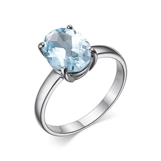 Кольцо из серебра 925 с топазами sky blue