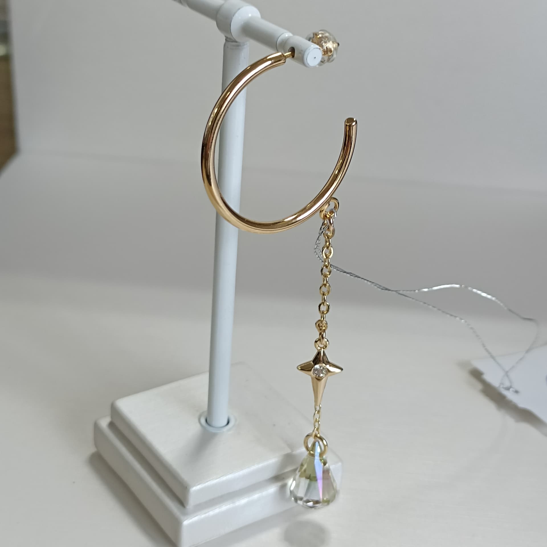 Серьги из стали с кристаллом swarovski