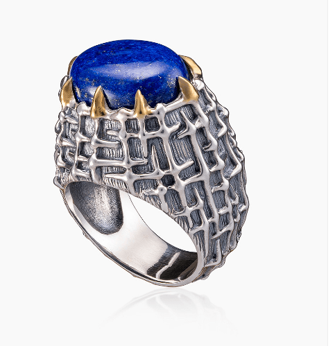 Кольцо из серебра 925 с  лазуритом