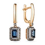 Серьги из золота 585 с сапфиром