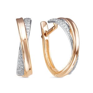 Серьги из золота 585 с фианит