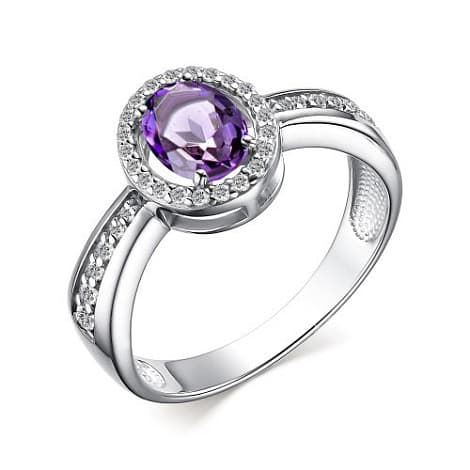 Кольцо из серебра 925 с аметистами