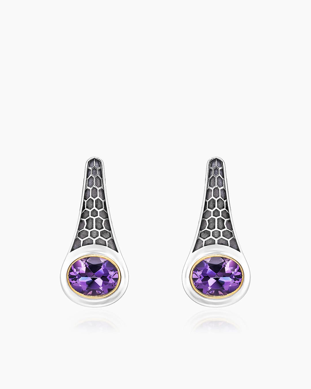 Серьги из серебра 925 с аметистами