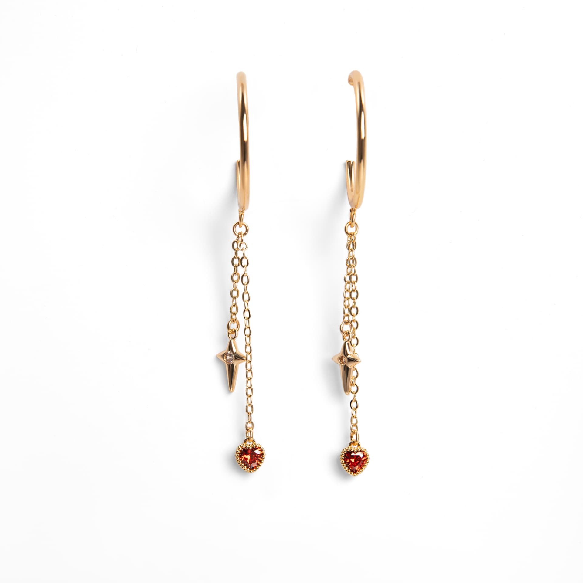 Серьги из стали с ювелирным стеклом