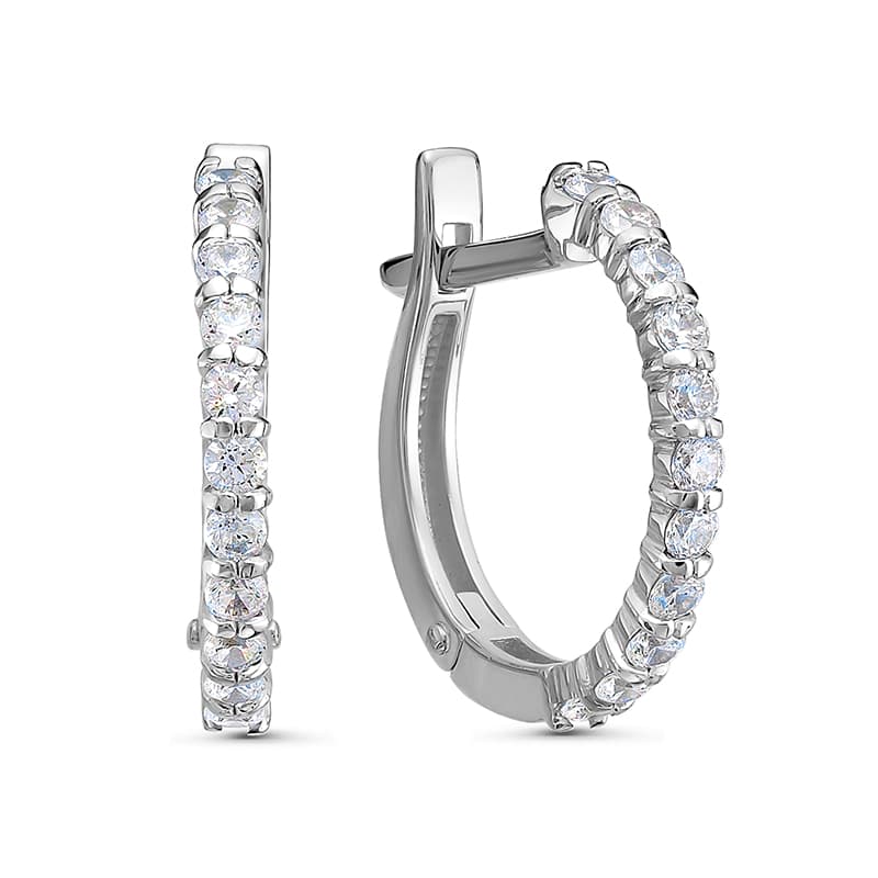 Серьги из золота 585 с фианит