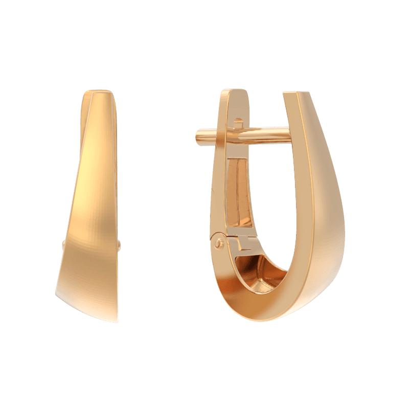 Серьги из золота 585 без вставки