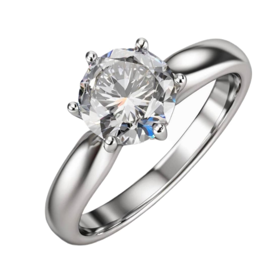 Кольцо из серебра 925 с выращенными бриллиантами