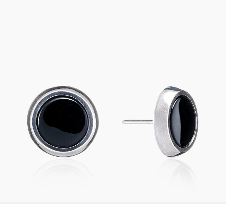 Серьги из серебра 925 с  ониксом