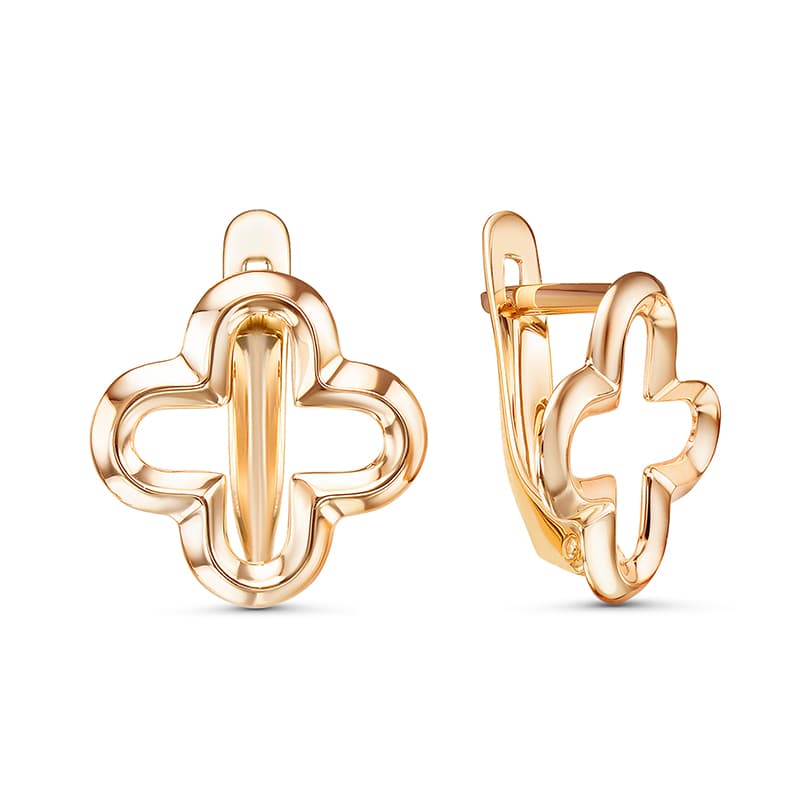 Серьги из золота 585 без вставки