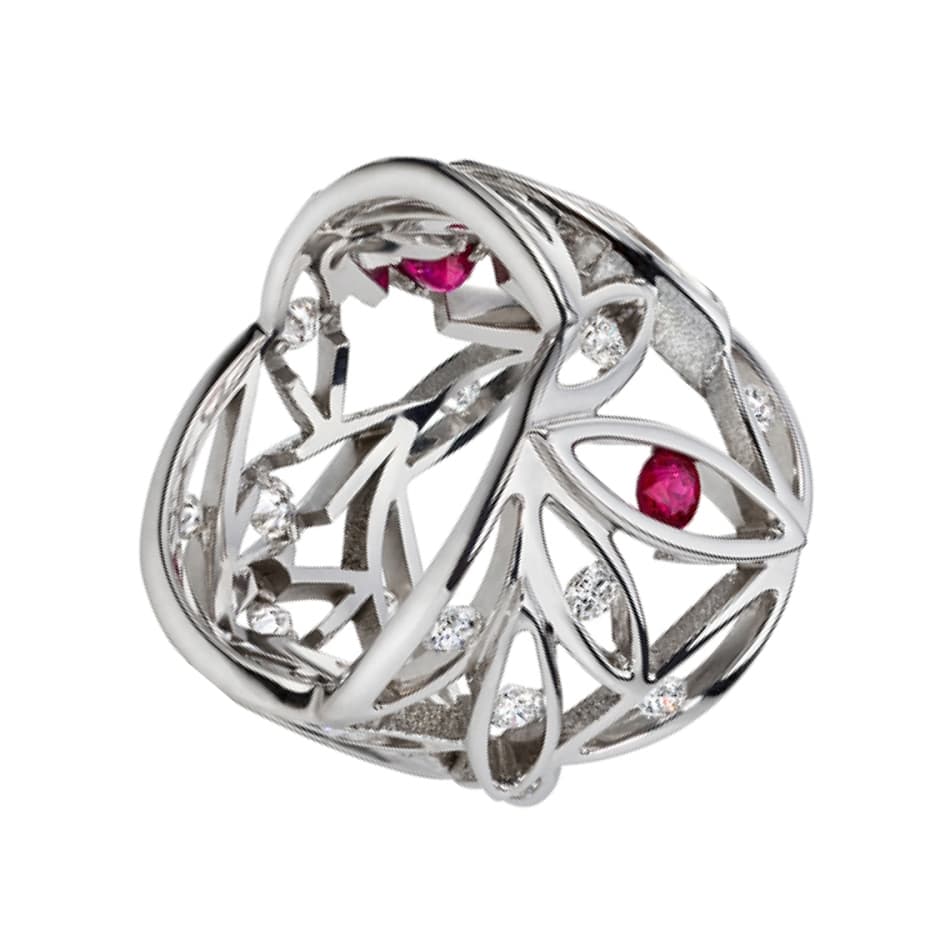 Кольцо из золота 585 с рубинами