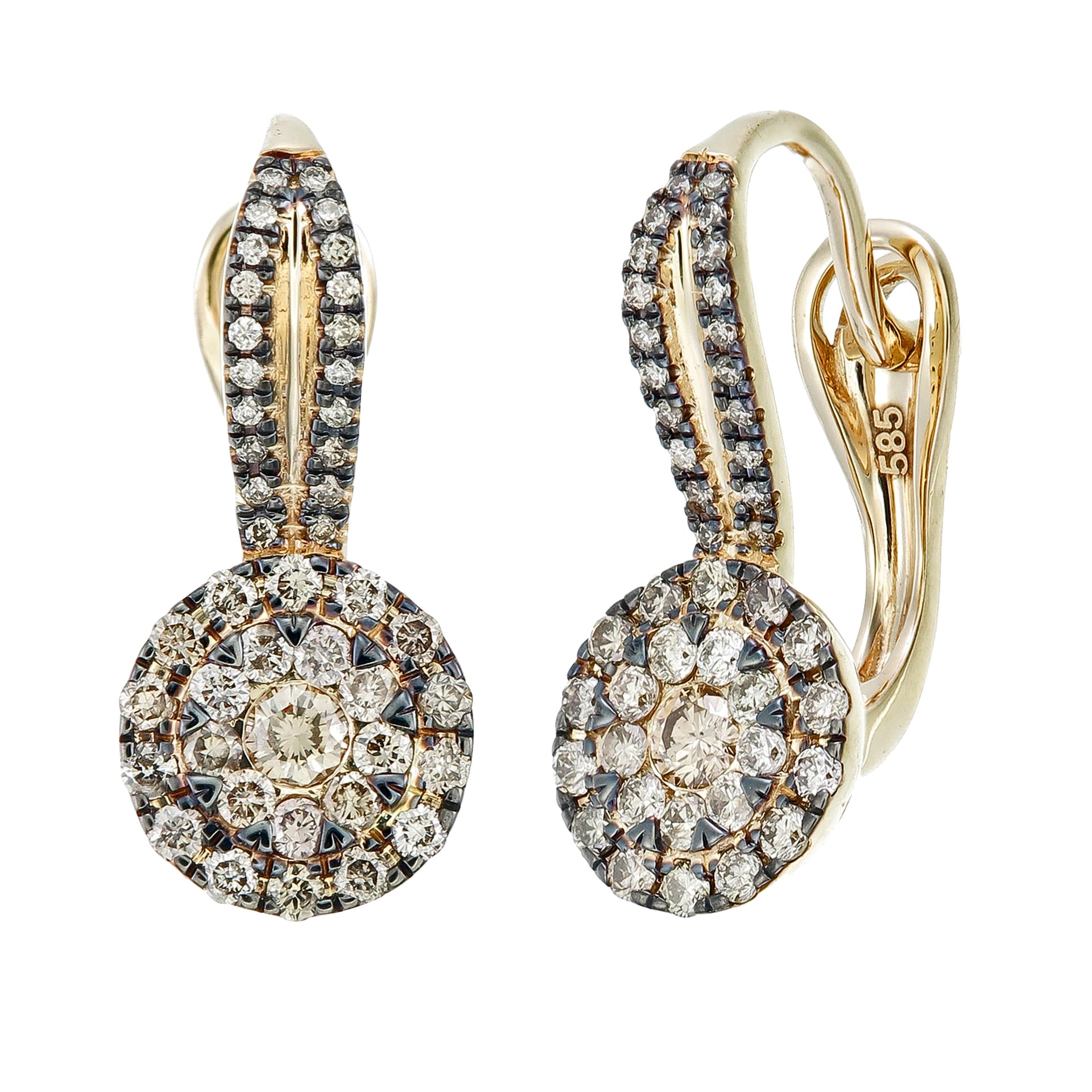 Серьги из золота 585 с бриллиантами