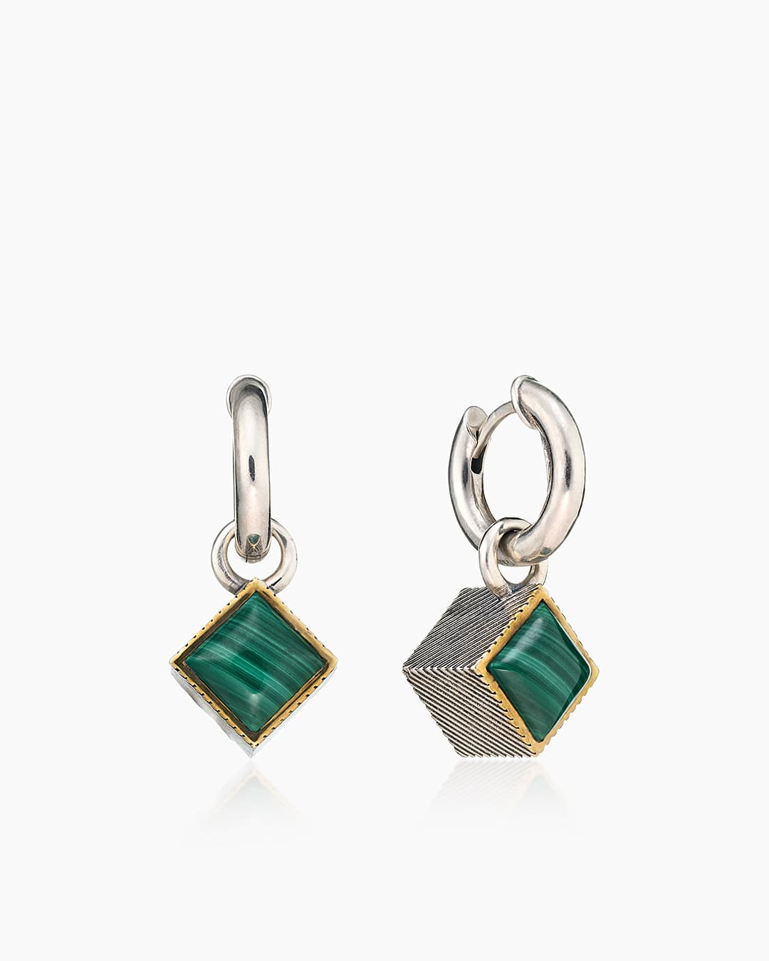 Серьги из серебра 925 с малахитами