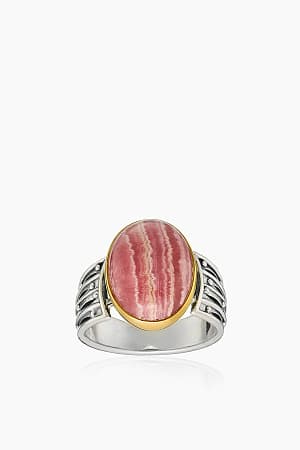 Кольцо из серебра 925 с родохрозитами