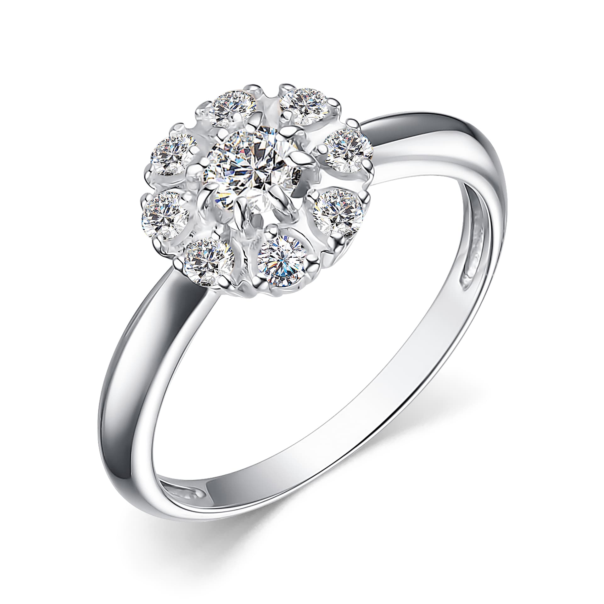 Кольцо из серебра 925 с фианитами