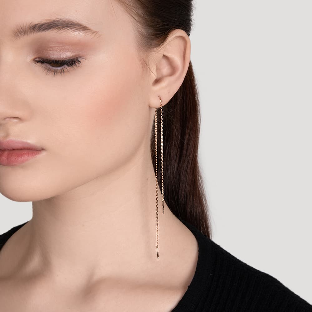 Серьги из серебра без вставки